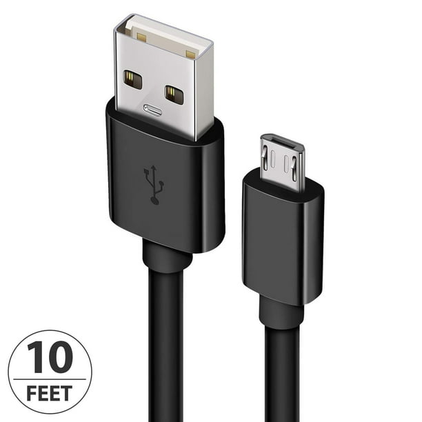 Sony and More Smartphone Tablet Digital Cameras and more Black 2 Pack Lot HTC for Android Samsung Micro USB to USB 2.0 Cord High Speed Sync & Charging Nexus 3FT USB 2.0 Cable 
